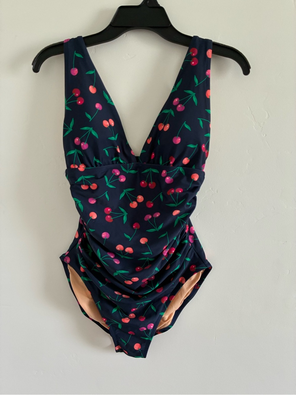 J crew woman’s size s Navy Cherry One-Piece Swimsuit - Pink/Red Cherry Print
